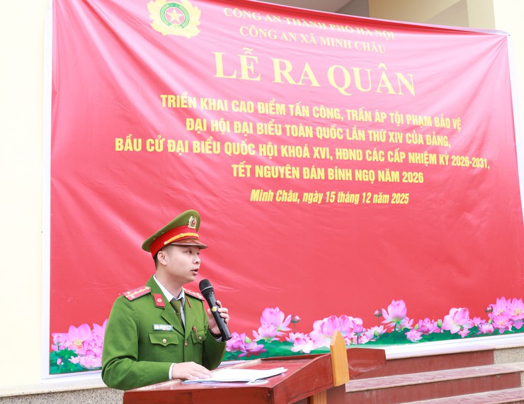 Công an xã Minh Châu ra quân cao điểm tấn công trấn áp tội phạm, bảo đảm an ninh, trật tự các ngày Lễ lớn, các sự kiện chính trị của đất nước, của địa phương.- Ảnh 3.