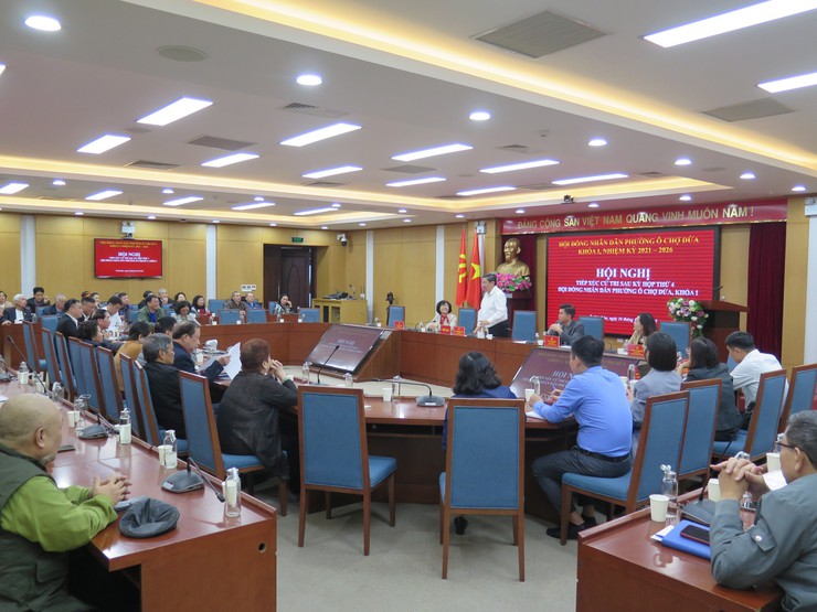 Hội nghị Tiếp xúc cử tri sau kỳ họp thứ 4 Hội đồng nhân dân Phường Ô Chợ Dừa khóa I- Ảnh 1.