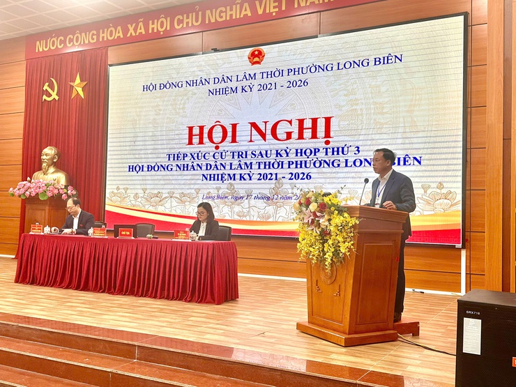 Hội nghị tiếp xúc cử tri của đại biểu HĐND phường Long Biên sau kỳ họp thứ 3 HĐND lâm thời phường Long Biên, nhiệm kỳ 2021 -2026- Ảnh 3.