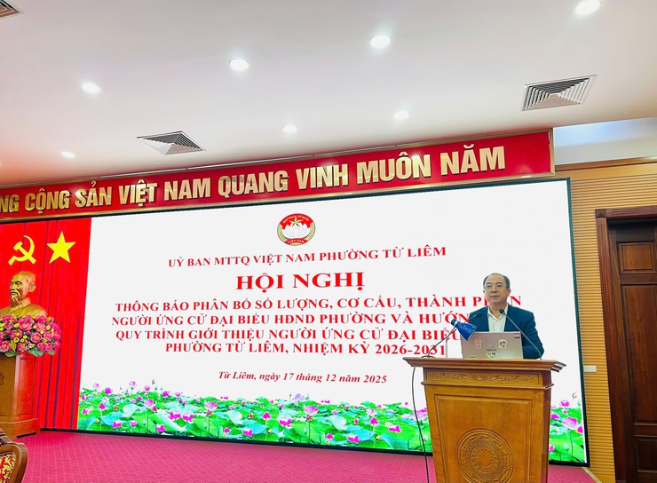 Hội nghị Thông báo phân bổ cơ cấu, số lượng thành phần người ứng cử đại biểu Hội đồng nhân dân phường  khoá II, Nhiệm kỳ 2026 - 2031- Ảnh 2.