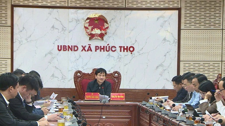 Thường trực Đảng uỷ xã Phúc Thọ nghe báo cáo tiến độ công tác bầu cử Đại biểu Quốc hội khoá XVI và đại biểu HĐND các cấp nhiệm kỳ 2026–2031- Ảnh 1.