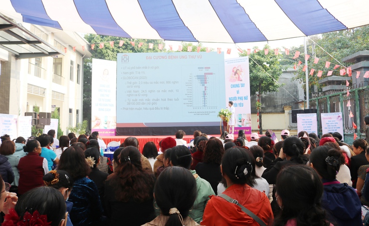 Hội LHPN Thành phố Hà Nội Truyền thông phòng ngừa ung thư vú, ung thư cổ tử cung cho phụ nữ  xã Quốc Oai- Ảnh 2.