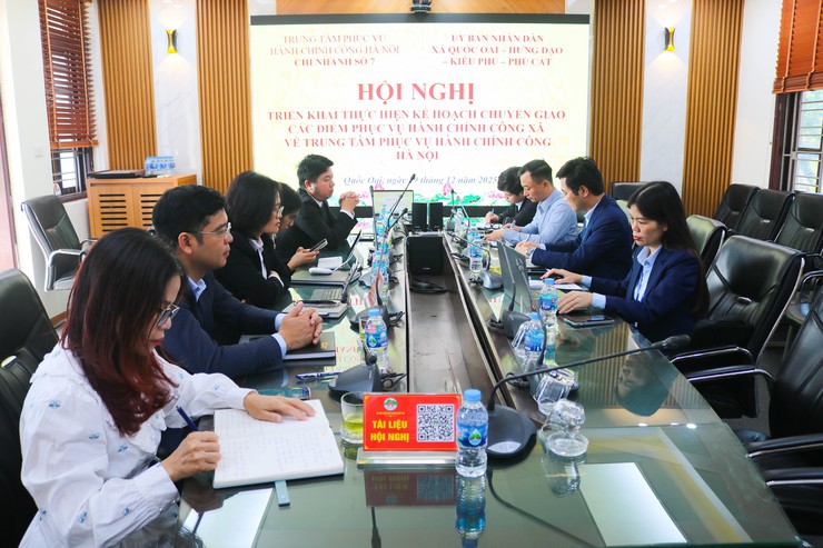 HỘI NGHỊ TRIỂN KHAI BÀN GIAO ĐIỂM PHỤC VỤ HÀNH CHÍNH CÔNG VỀ TRUNG TÂM PHỤC VỤ HÀNH CHÍNH CÔNG THÀNH PHỐ HÀ NỘI- Ảnh 2.