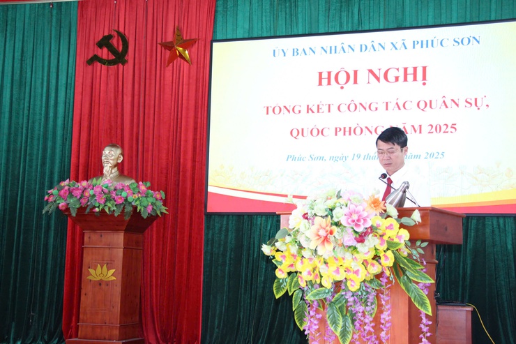 XÃ PHÚC SƠN TỔ CHỨC HỘI NGHỊ TỔNG KẾT CÔNG TÁC QUÂN SỰ, QUỐC PHÒNG NĂM 2025- Ảnh 2.