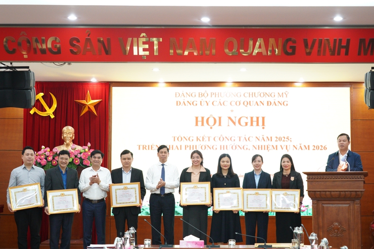 Đảng ủy các cơ quan Đảng Đảng ủy phường Chương Mỹ tổng kết công tác năm 2025, triển khai nhiệm vụ năm 2026- Ảnh 6.