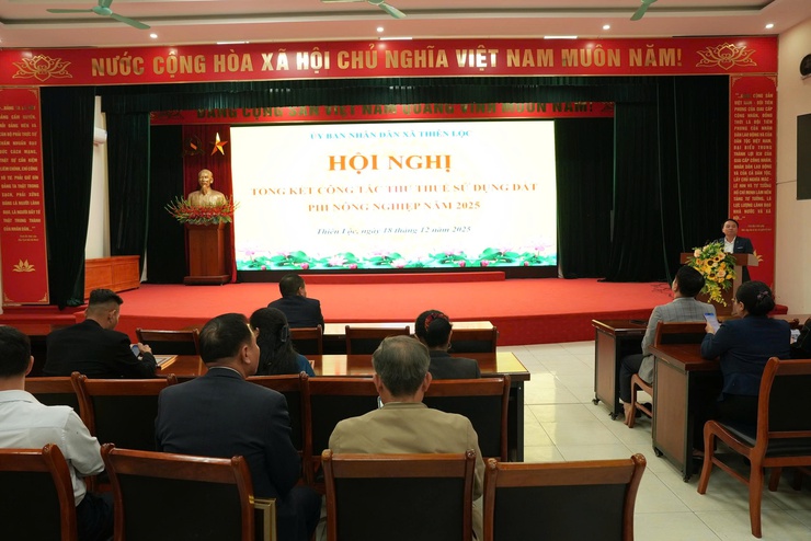UBND xã Thiên Lộc tổ chức Hội nghị tổng kết công tác thu thuế sử dụng đất phi nông nghiệp năm 2025- Ảnh 1.
