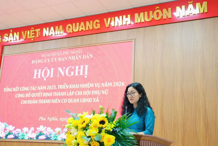 Đảng ủy UBND xã Phú Nghĩa tổng kết công tác năm 2025, triển khai nhiệm vụ năm 2026; Công bố Quyết định thành lập Chi hội Phụ nữ, Chi đoàn Thanh niên Cơ quan UBND xã- Ảnh 3.
