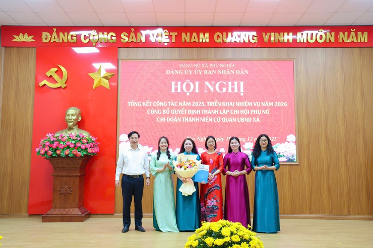 Đảng ủy UBND xã Phú Nghĩa tổng kết công tác năm 2025, triển khai nhiệm vụ năm 2026; Công bố Quyết định thành lập Chi hội Phụ nữ, Chi đoàn Thanh niên Cơ quan UBND xã- Ảnh 7.