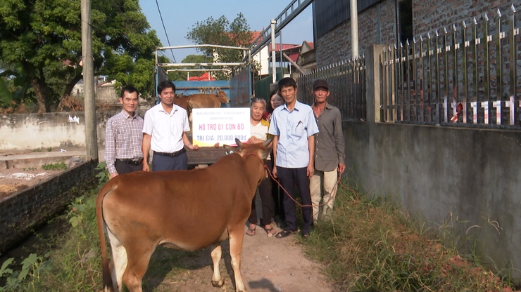 UBMTTQ Việt Nam xã Phú Xuyên trao tặng bò sinh sản cho hộ dân có hoàn cảnh khó khăn phát triển kinh tế- Ảnh 4.