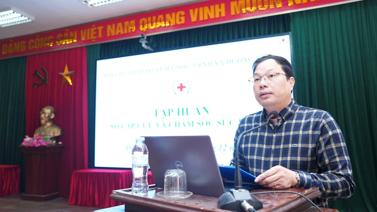 Xã Dương Hoà tổ chức tập huấn sơ cấp cứu, phòng chống tai nạn thương tích và chăm sóc sức khỏe góp phần xây dựng cộng đồng an toàn - Ảnh 2.