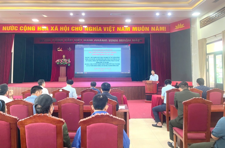  Xã Vĩnh Thanh tổ chức lấy ý kiến cơ quan, tổ chức, cá nhân và cộng đồng dân cư đối với quy hoạch Tổng mặt bằng tỷ lệ 1/500 của 02 dự án tái định cư tại thôn Đồng Nhân, xã Hải Bối, huyện Đông Anh.- Ảnh 1.