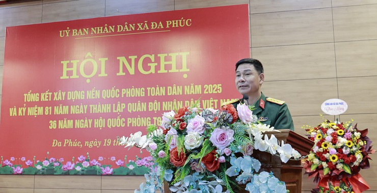 XÃ ĐA PHÚC - TỔNG KẾT CÔNG TÁC QUÂN SỰ, QUỐC PHÒNG ĐỊA PHƯƠNG NĂM 2025 VÀ GẶP MẶT KỶ NIỆM 81 NĂM NGÀY THÀNH LẬP QUÂN ĐỘI NHÂN DÂN VIỆT NAM- Ảnh 7.