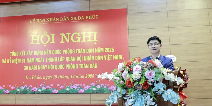 XÃ ĐA PHÚC - TỔNG KẾT CÔNG TÁC QUÂN SỰ, QUỐC PHÒNG ĐỊA PHƯƠNG NĂM 2025 VÀ GẶP MẶT KỶ NIỆM 81 NĂM NGÀY THÀNH LẬP QUÂN ĐỘI NHÂN DÂN VIỆT NAM- Ảnh 8.