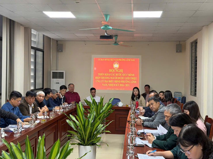 UỶ BAN MẶT TRẬN TỔ QUỐC VIỆT NAM PHƯỜNG TỔ CHỨC HỘI NGHỊ TRIỂN KHAI CÁC BƯỚC HIỆP THƯƠNG NGƯỜI ĐƯỢC GIỚI THIỆU ỨNG CỬ ĐẠI BIỂU HĐND PHƯỜNG LĨNH NAM NHIỆM KỲ 2026 - 2031- Ảnh 4.