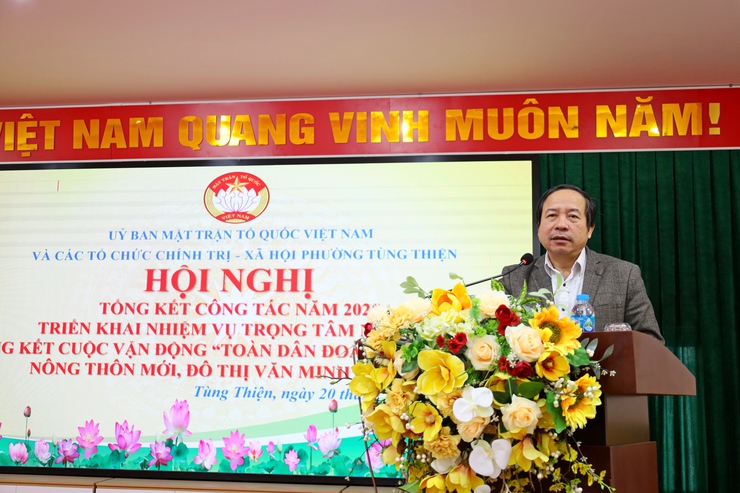 Phường Tùng Thiện tổ chức Hội nghị tổng kết công tác mặt trận và các tổ chức chính trị - xã hội năm 2025- Ảnh 2.