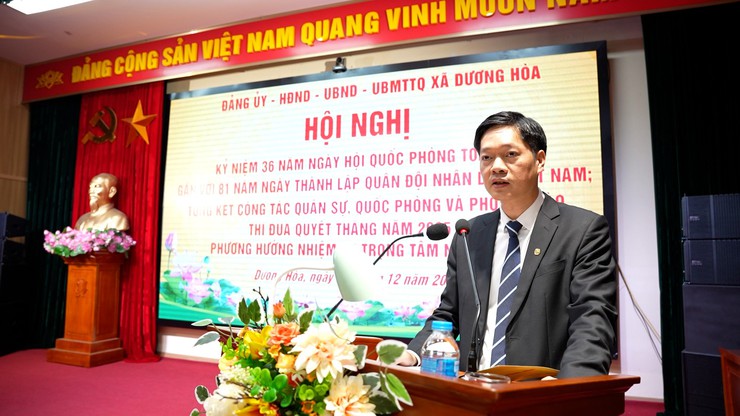 UBND xã Dương Hòa tổ chức Kỷ niệm 36 năm Ngày Hội Quốc phòng toàn dân gắn với 81 năm Ngày thành lập Quân đội nhân dân Việt Nam và Tổng kết công tác quân sự, quốc phòng năm 2025...- Ảnh 6.