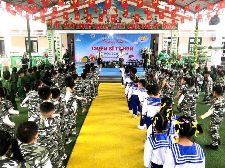 Trường Mầm non Thọ An tổ chức Chương trình “ Chiến sĩ tí hon” năm học 2025- 2026- Ảnh 2.