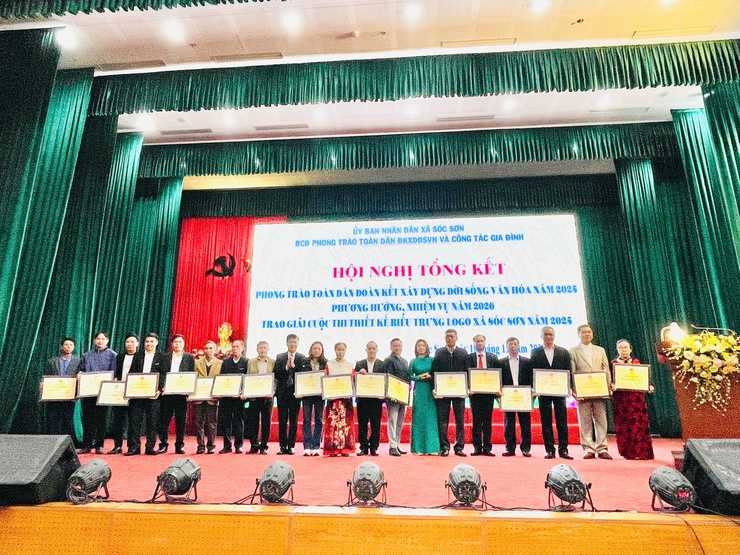 XÃ SÓC SƠN TỔNG KẾT PHONG TRÀO “TDĐKXDĐSVH” NĂM 2025, TRIỂN KHAI NHIỆM VỤ TRỌNG TÂM NĂM 2026. TRAO GIẢI CUỘC THI THIẾT KẾ LOGO XÃ SÓC SƠN.- Ảnh 4.