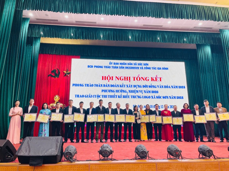 XÃ SÓC SƠN TỔNG KẾT PHONG TRÀO “TDĐKXDĐSVH” NĂM 2025, TRIỂN KHAI NHIỆM VỤ TRỌNG TÂM NĂM 2026. TRAO GIẢI CUỘC THI THIẾT KẾ LOGO XÃ SÓC SƠN.- Ảnh 5.