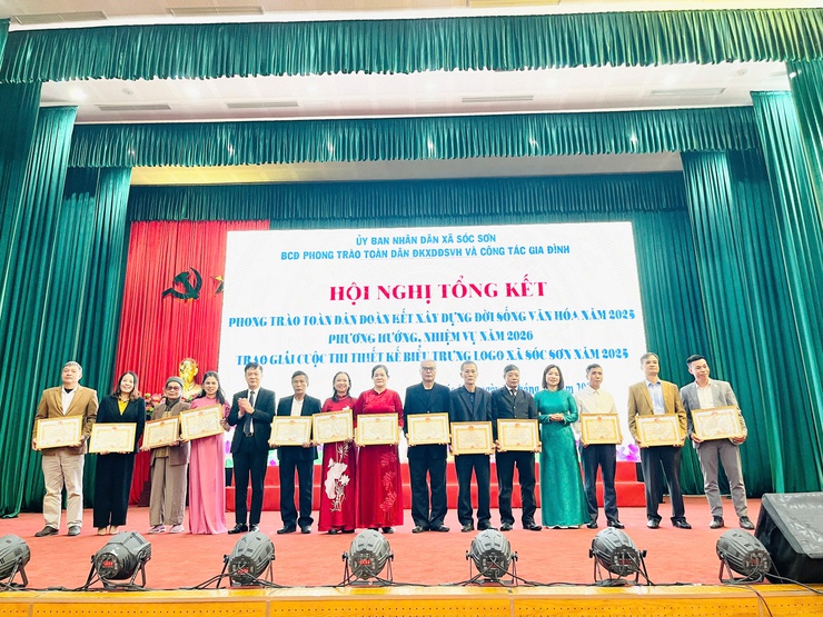 XÃ SÓC SƠN TỔNG KẾT PHONG TRÀO “TDĐKXDĐSVH” NĂM 2025, TRIỂN KHAI NHIỆM VỤ TRỌNG TÂM NĂM 2026. TRAO GIẢI CUỘC THI THIẾT KẾ LOGO XÃ SÓC SƠN.- Ảnh 8.