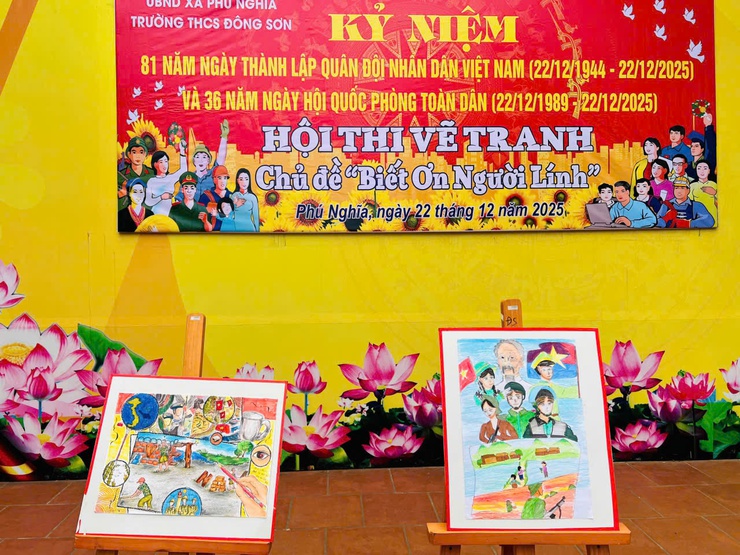 Trường THCS Đông Sơn (xã Phú Nghĩa) tổ chức Hội thi vẽ tranh chủ đề “Biết ơn Người lính” chào mừng kỷ niệm ngày thành lập Quân đội nhân dân Việt Nam 22/12- Ảnh 11.