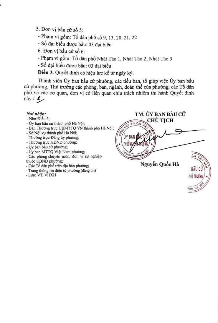 Quyết định về việc ấn định và công bố số đơn vị bầu cử đại biểu HĐND phường, danh sách các đơn vị bầu cử và số lượng được bầu ở mỗi đơn vị bầu cử đại biểu HĐND phường nhiệm kỳ 2026-2031- Ảnh 2.