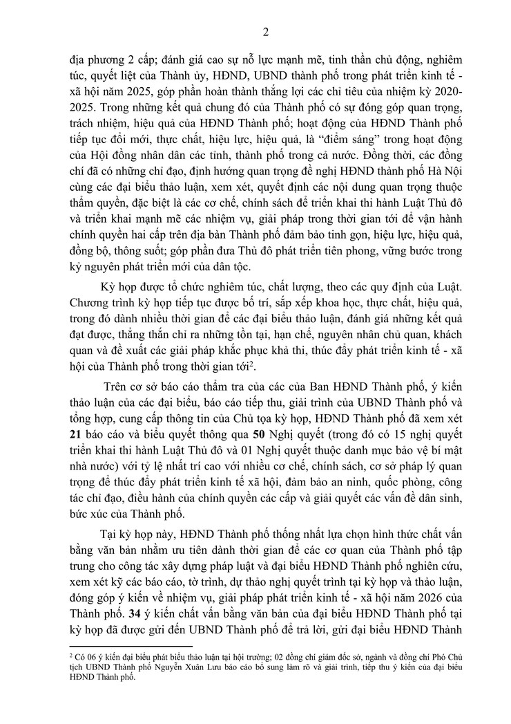 Kết quả kỳ họp thứ 28 của HĐND TP Hà Nội, nhiệm kỳ 2021 - 2026- Ảnh 2.