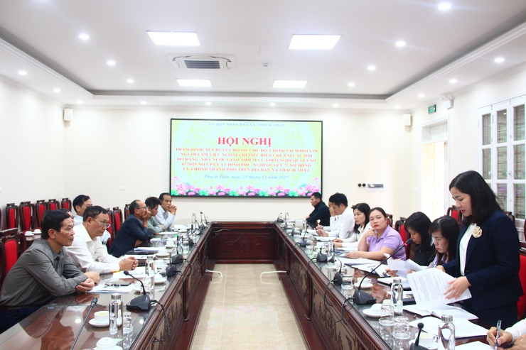 XÃ THẠCH THẤT TỔ CHỨC HỘI NGHỊ THẨM ĐỊNH, XÉT DUYỆT HỒ SƠ CHẾ ĐỘ, CHÍNH SÁCH THEO NGHỊ QUYẾT 07/2025/NQ-CP- Ảnh 2.