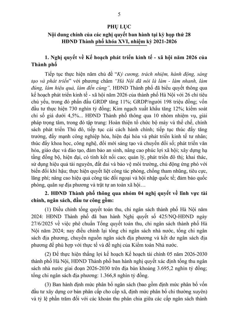 Kết quả kỳ họp thứ 28 của HĐND TP Hà Nội, nhiệm kỳ 2021 - 2026- Ảnh 5.