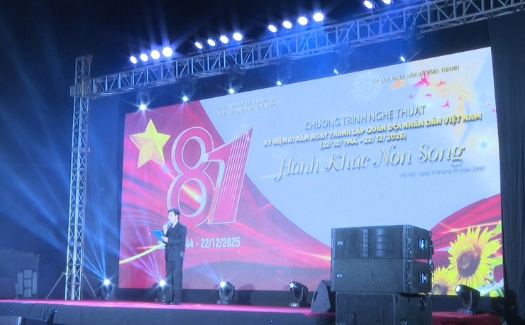 XÃ VĨNH THANH PHỐI HƠP TỔ CHỨC CHƯƠNG TRÌNH NGHỆ THUẬT “HÀNH KHÚC NON SÔNG” KỶ NIỆM 81 NĂM NGÀY THÀNH LẬP QĐND VIỆT NAM- Ảnh 1.