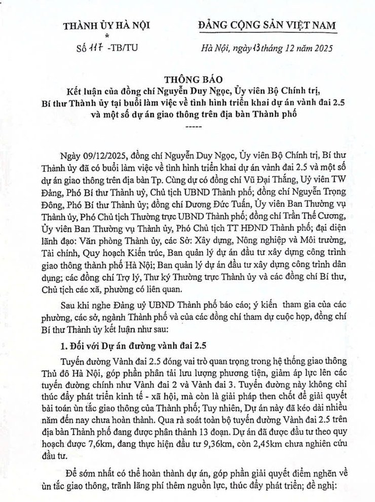 ĐƯỜNG VÀNH ĐAI 2,5 - TRỤC ĐỘNG LỰC QUAN TRỌNG CHO PHÁT TRIỂN THỦ ĐÔ- Ảnh 2.