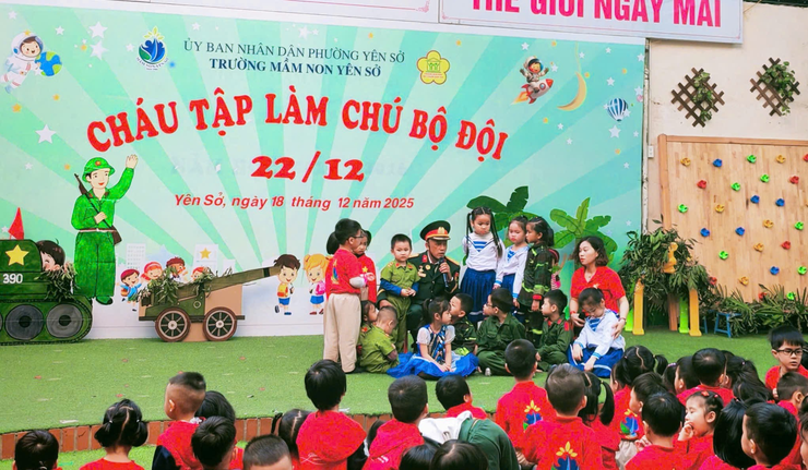 Trường mầm non Yên Sở tổ chức chuối sự kiện chào mừng 81 năm ngày thành lập Quân đội nhân dân Việt Nam (22/12/1944 - 22/12/2025)- Ảnh 5.