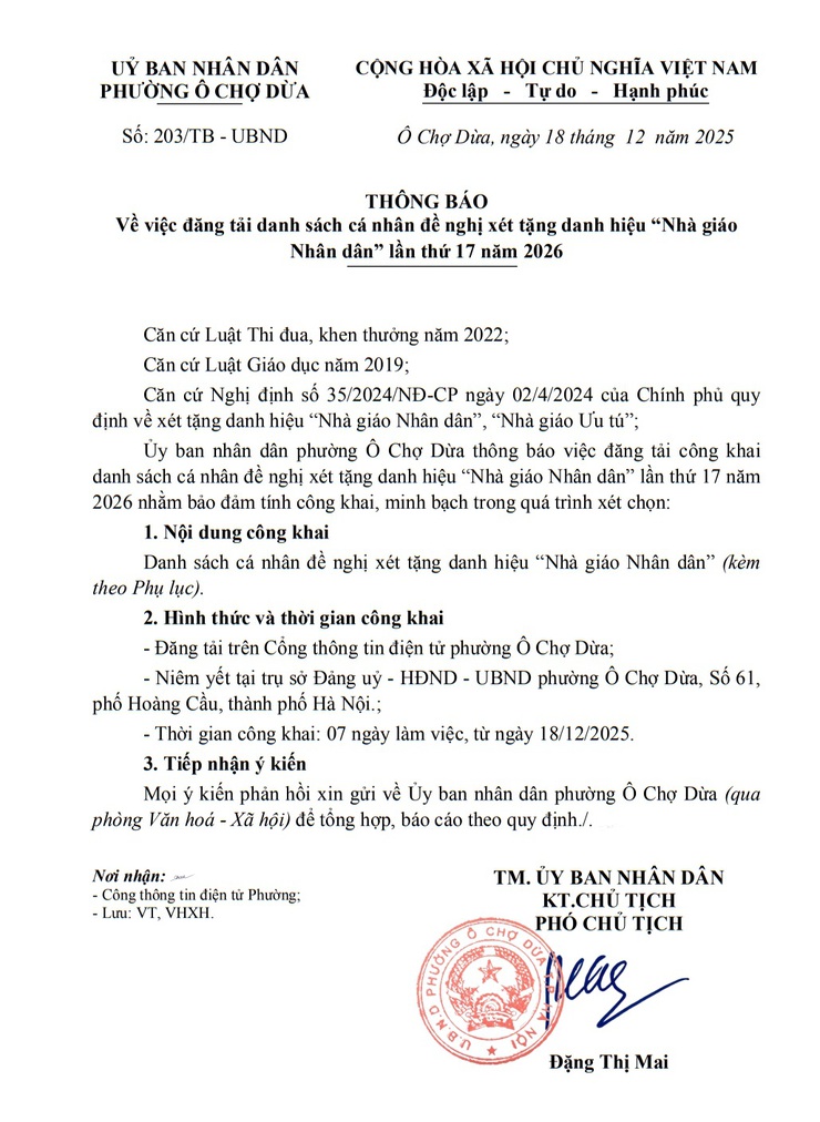 Đăng tải danh sách cá nhân đề nghị xét tặng danh hiệu "Nhà giáo Nhân dân" lần thứ 17 năm 2026- Ảnh 1.