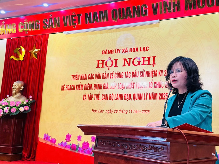 ĐẢNG ỦY XÃ HÒA LẠC TRIỂN KHAI CÔNG TÁC BẦU CỬ, BẢO ĐẢM DÂN CHỦ, ĐÚNG LUẬT, AN TOÀN- Ảnh 2.