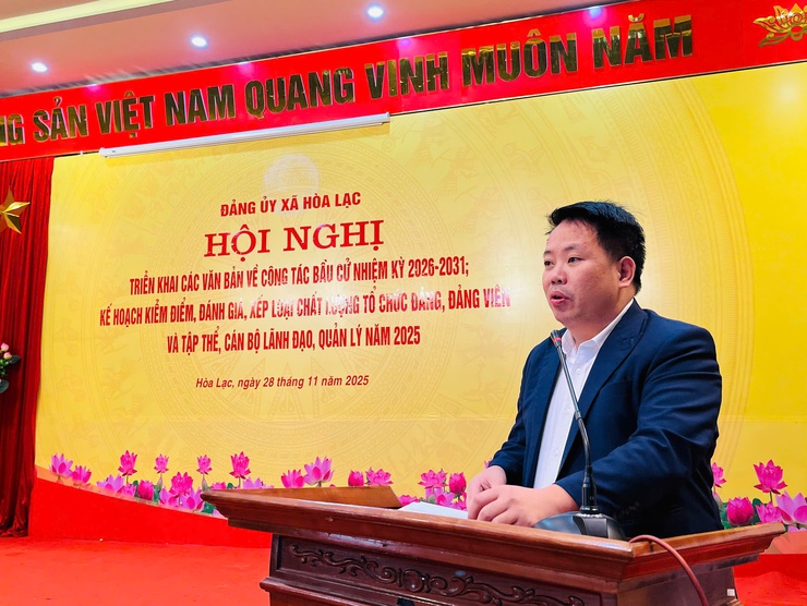 ĐẢNG ỦY XÃ HÒA LẠC TRIỂN KHAI CÔNG TÁC BẦU CỬ, BẢO ĐẢM DÂN CHỦ, ĐÚNG LUẬT, AN TOÀN- Ảnh 4.