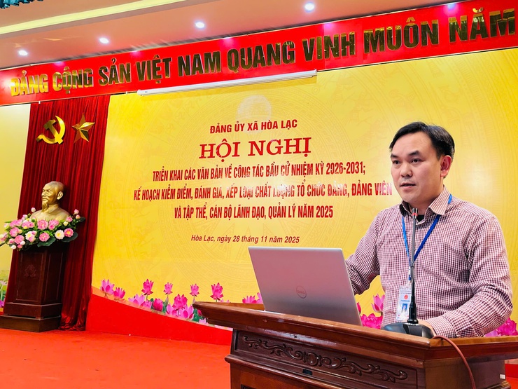 ĐẢNG ỦY XÃ HÒA LẠC TRIỂN KHAI CÔNG TÁC BẦU CỬ, BẢO ĐẢM DÂN CHỦ, ĐÚNG LUẬT, AN TOÀN- Ảnh 3.