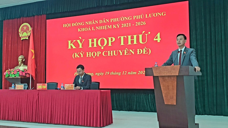 HĐND phường Phú Lương khóa I, nhiệm kỳ 2021 - 2026 tổ chức kỳ họp thứ 4 (Kỳ họp chuyên đề)- Ảnh 3.