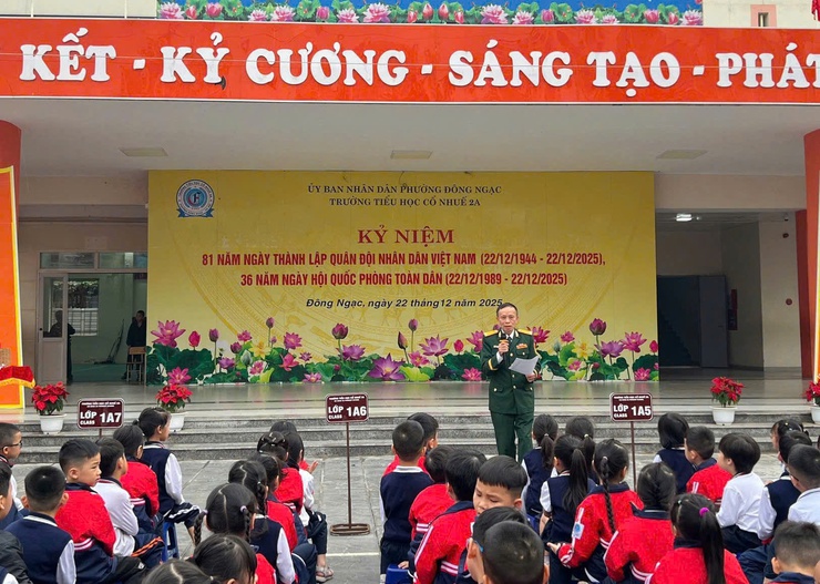 TRƯỜNG TIỂU HỌC CỔ NHUẾ 2A TỔ CHỨC CHƯƠNG TRÌNH GIAO LƯU KỶ NIỆM 81 NĂM NGÀY THÀNH LẬP QUÂN ĐỘI NHÂN DÂN VIỆT NAM (22/12/1944 – 22/12/2025)- Ảnh 1.