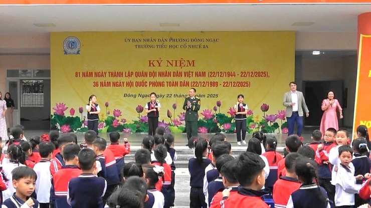 TRƯỜNG TIỂU HỌC CỔ NHUẾ 2A TỔ CHỨC CHƯƠNG TRÌNH GIAO LƯU KỶ NIỆM 81 NĂM NGÀY THÀNH LẬP QUÂN ĐỘI NHÂN DÂN VIỆT NAM (22/12/1944 – 22/12/2025)- Ảnh 6.