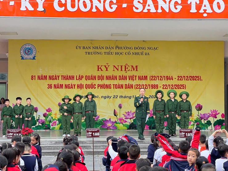 TRƯỜNG TIỂU HỌC CỔ NHUẾ 2A TỔ CHỨC CHƯƠNG TRÌNH GIAO LƯU KỶ NIỆM 81 NĂM NGÀY THÀNH LẬP QUÂN ĐỘI NHÂN DÂN VIỆT NAM (22/12/1944 – 22/12/2025)- Ảnh 5.