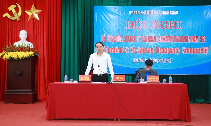 Minh Châu tổ chức Hội nghị đối thoại giữa Chủ tịch UBND xã với thanh niên năm 2025- Ảnh 1.