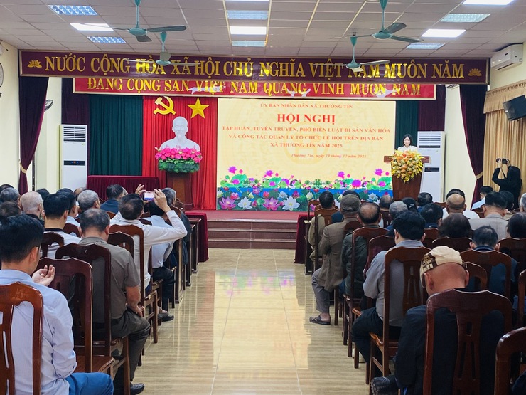 UBND xã Thường Tín tập huấn Luật Di sản văn hóa và công tác tổ chức lễ hội- Ảnh 1.