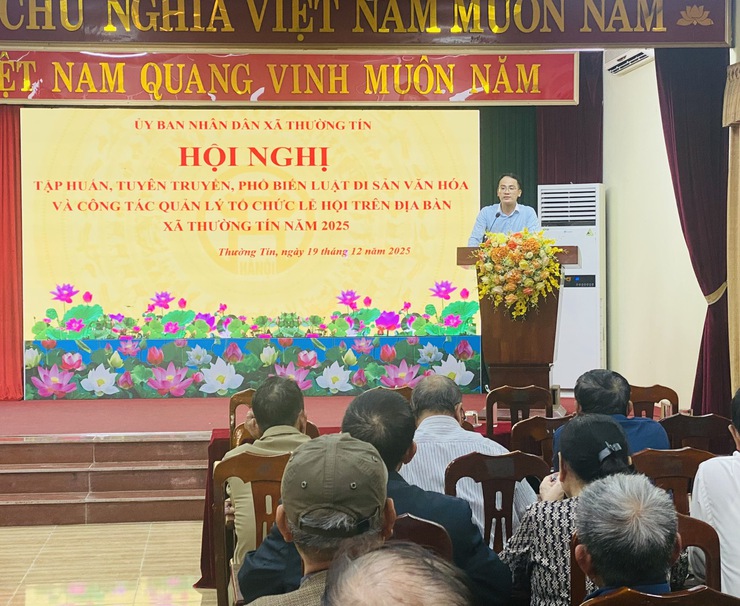 UBND xã Thường Tín tập huấn Luật Di sản văn hóa và công tác tổ chức lễ hội- Ảnh 2.