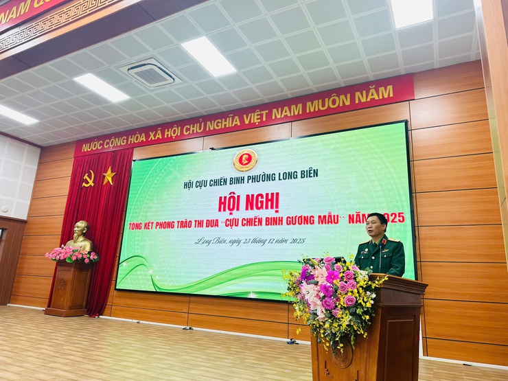 HỘI CỰU CHIẾN BINH PHƯỜNG LONG BIÊN TỔNG KẾT PHONG TRÀO THI ĐUA “CỰU CHIẾN BINH GƯƠNG MẪU” NĂM 2025- Ảnh 2.