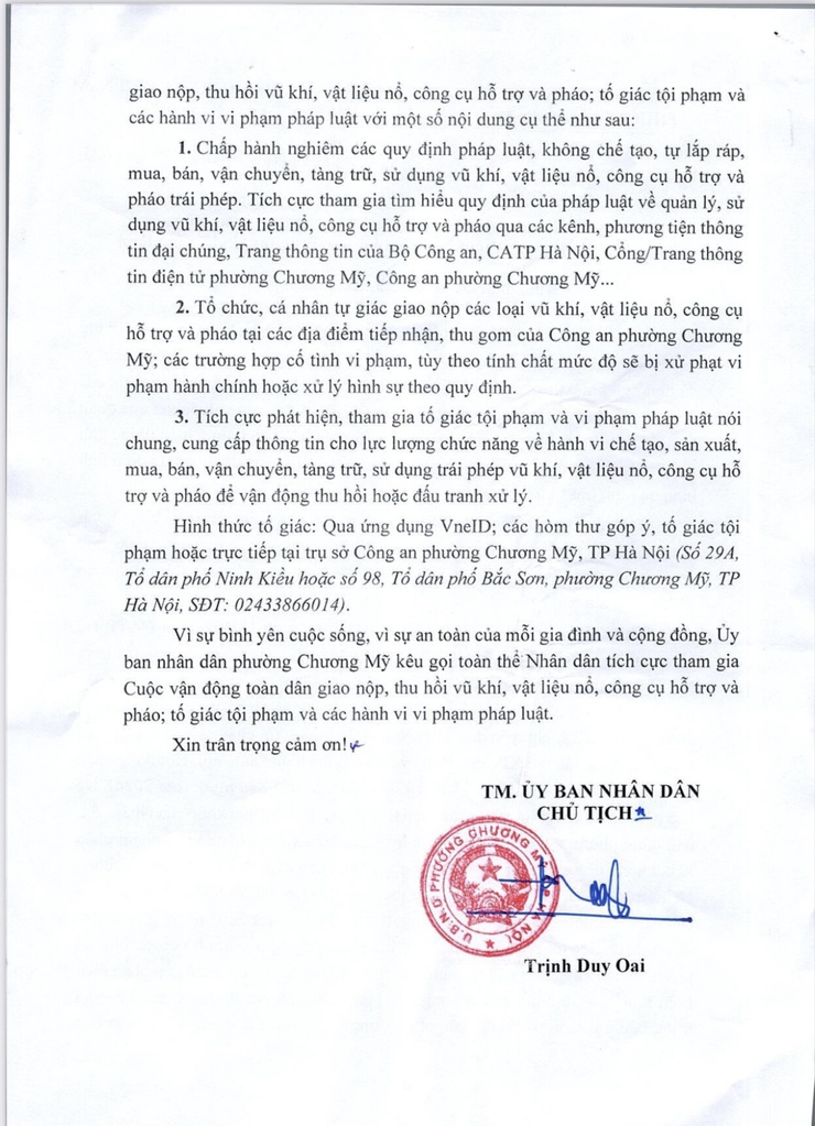 Toàn dân tham gia thực hiện Cuộc vận động giao nộp, thu hồi vũ khí, vật liệu nổ, công cụ hỗ trợ và pháo; tố giác tội phạm- Ảnh 2.