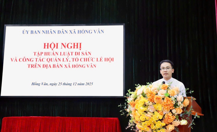 UBND xã Hồng Vân tập huấn luật di sản văn hóa và công tác quản lý, tổ chức lễ hội trên địa bàn- Ảnh 6.