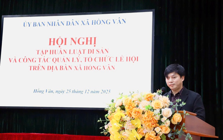 UBND xã Hồng Vân tập huấn luật di sản văn hóa và công tác quản lý, tổ chức lễ hội trên địa bàn- Ảnh 5.