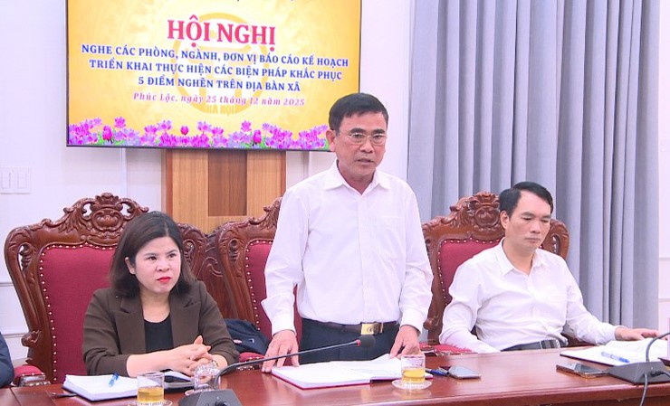 UBND xã Phúc Lộc tổ chức Hội nghị nghe báo cáo kế hoạch khắc phục 5 điểm nghẽn trên địa bàn- Ảnh 4.