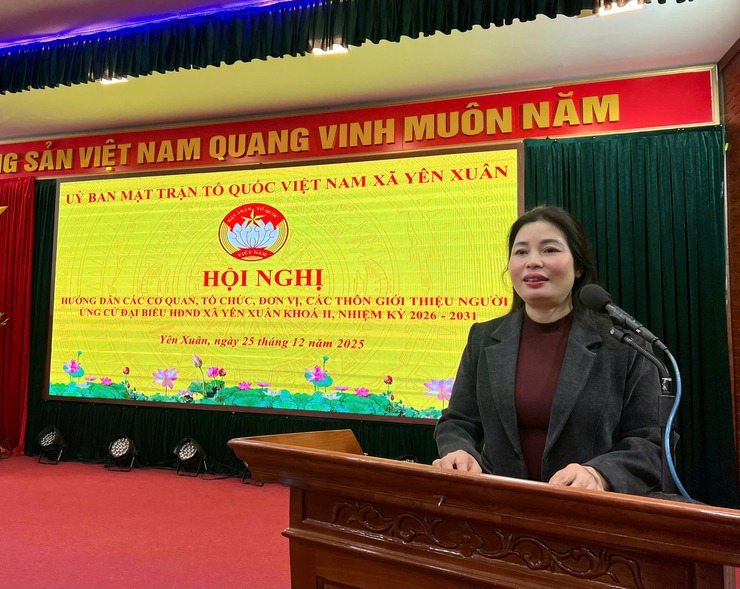 HỘI NGHỊ HƯỚNG DẪN CÁC CƠ QUAN, TỔ CHỨC, ĐƠN VỊ CÁC THÔN GIỚI THIỆU NGƯỜI ỨNG CỬ ĐẠI BIỂU HĐND XÃ YÊN XUÂN KHOÁ II, NHIỆM KỲ 2026-2031- Ảnh 1.