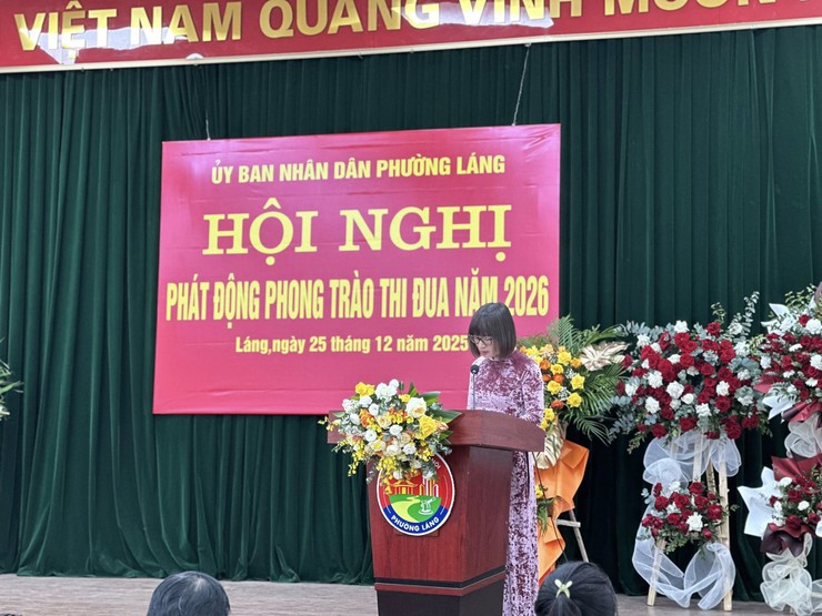 PHƯỜNG LÁNG TỔ CHỨC HỘI NGHỊ PHÁT ĐỘNG PHONG TRÀO THI ĐUA YÊU NƯỚC NĂM 2026 - Ảnh 2.